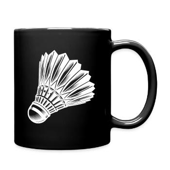Badminton Federball Tattoo Sport Style - Tasse einfarbig - Schwarz - Rechts