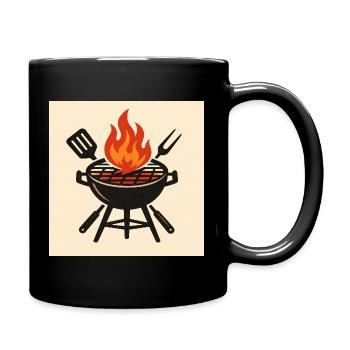 Fiery barbecue evening - Full Colour Mug - black - Right