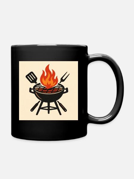 Soirée barbecue enflammée - Mug uni - noir
