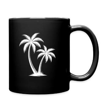 Glowing Palm Trees Silhouette - Full Colour Mug - black - Right