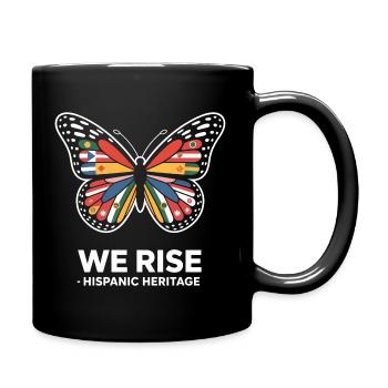 We Rise Hispanic Heritage Schmetterling - Tasse einfarbig - Schwarz - Rechts