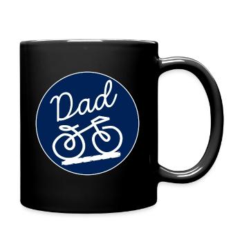 DAD CYCLING BIKE CYCLIST LINE ART - Full Colour Mug - black - Right