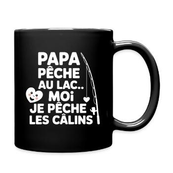Baby Humor T-Shirt – Daddy Peach, Me Hugs 💖 - Full Colour Mug - black - Right