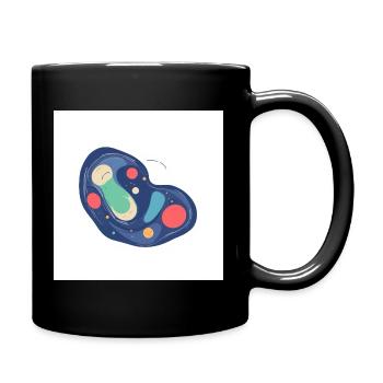 Motif abstrait Cosmos en bleu - Mug uni - noir - Droite