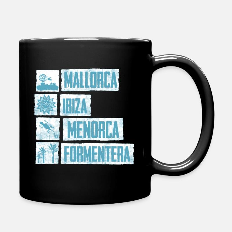 Inseln Balearen - Tasse einfarbig - Schwarz
