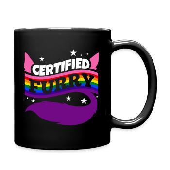 Certified furry - Tasse einfarbig - Schwarz - Rechts