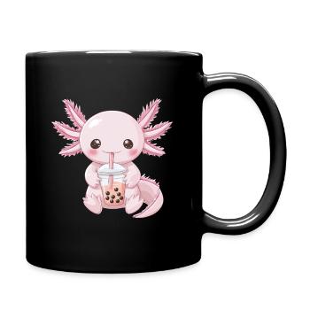 Kawaii Anime Axolotl Bubble Tea Boba Tea - Tasse einfarbig - Schwarz - Rechts
