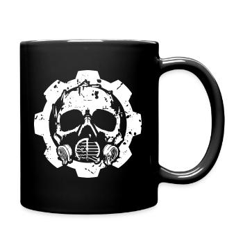 Industrial Skull Gear Design - Full Colour Mug - black - Right