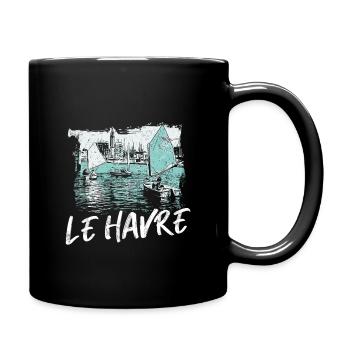 Le Havre Port and Voiles Écume - Full Colour Mug - black - Right