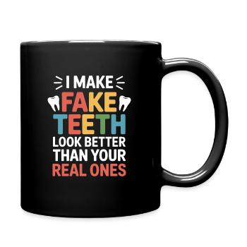 Zahntechniker Präzisionsarbeit - Tasse einfarbig - Schwarz - Rechts