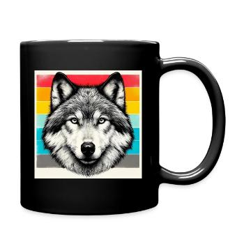 Loup - Mug uni - noir - Droite