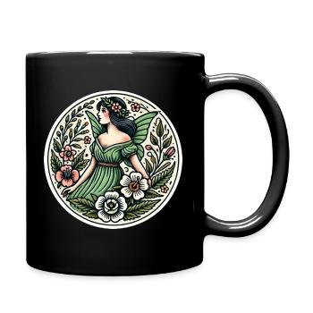 Illustration de fée de la forêt enchantée - Mug uni - noir - Droite