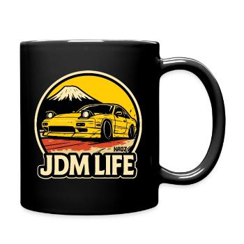 Voiture de course de rue JDM Life au mont Fuji - Mug uni - noir - Droite