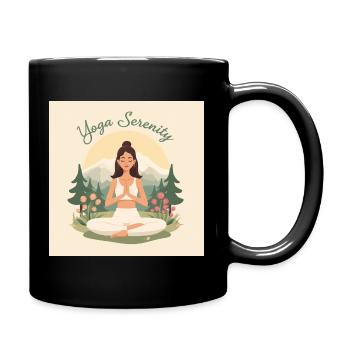 Yoga Sérénité Nature Design - Mug uni - noir - Droite