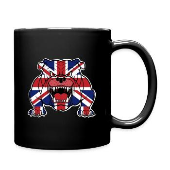 Britische Bulldogge - Tasse einfarbig - Schwarz - Rechts