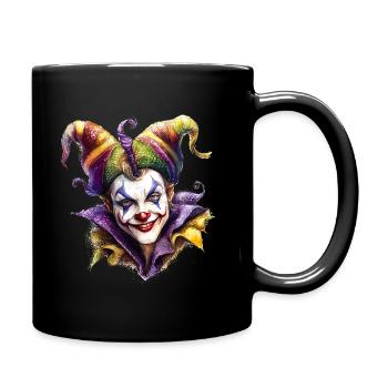 Clown face illustration - Full Colour Mug - black - Right