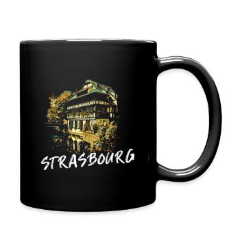 Typical facades of Strasbourg – Illustration - Full Colour Mug - black - Right