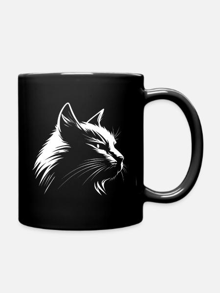 Blanc chat :-) - Mug uni - noir