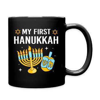 Hanukah Hanukkah Chanukkah - Tasse einfarbig - Schwarz - Rechts
