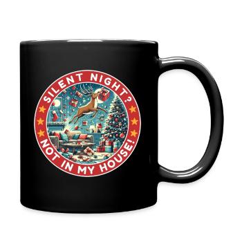 Glittering Christmas – Reindeer and Gift Party - Full Colour Mug - black - Right