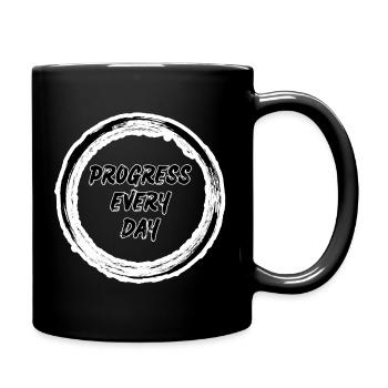 Progress Every Day Zen Circle  - Full Colour Mug - black - Right