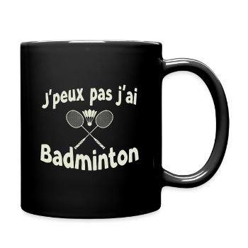 Ich habe kein Badminton - Tasse einfarbig - Schwarz - Rechts
