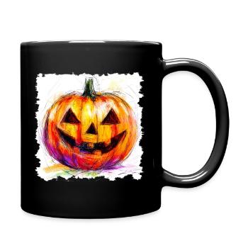 Colorful Pumpkin Jack-O-Lantern - Full Colour Mug - black - Right