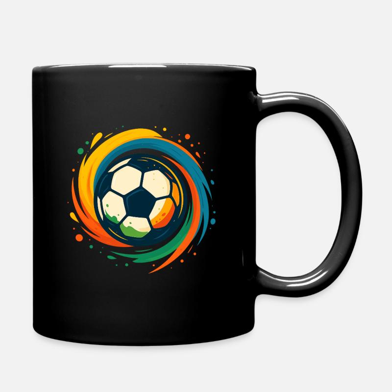 Farbwirbel Fußballkunst - Tasse einfarbig - Schwarz