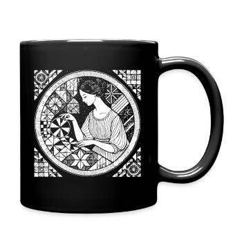 Quilten Design – Kreativität & Handarbeit - Tasse einfarbig - Schwarz - Rechts