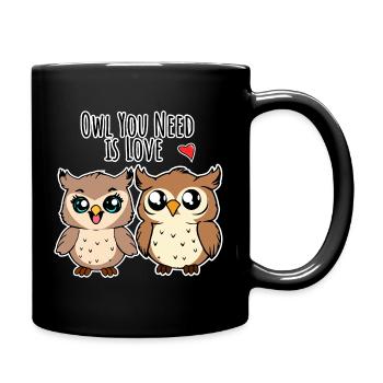 Mignons hiboux amoureux - Le hibou dont vous avez besoin est l’AMOUR - Mug uni - noir - Droite