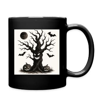 Arbre effrayant d’Halloween 31 octobre - Mug uni - noir - Droite