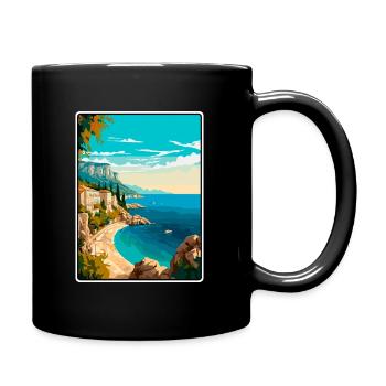 Makarska Croatia Cliffside Mediterranean Coastline - Full Colour Mug - black - Right