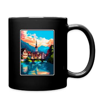 Thoune, Suisse, Alpine, Riverside, Townscape, Affiche - Mug uni - noir - Droite