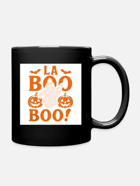 La Boo Boo Halloween Ghost - Full Colour Mug - black