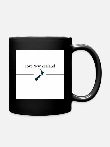 Love New Zealand Silhouette - Full Colour Mug - black