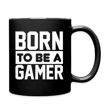 Born to Be a Gamer - Bold Quote - Full Colour Mug - black - Right
