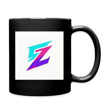 ZickZack Neon Gradient Logo - Tasse einfarbig - Schwarz - Rechts