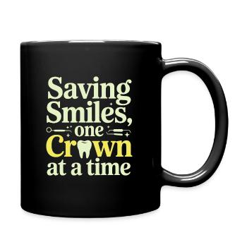 Saving Smiles One Crown At A Time Dental Lab Tech - Full Colour Mug - black - Right