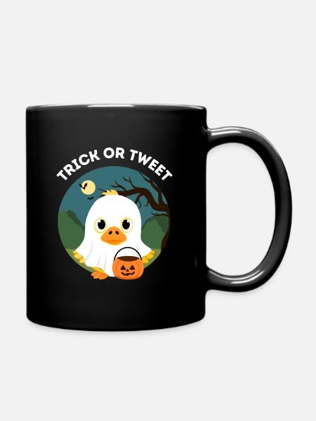 Funny Halloween – Trick or Tweet Duckling - Full Colour Mug - black