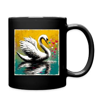 swan - Full Colour Mug - black - Right