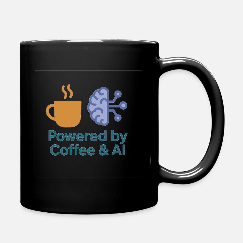 Coffee AI Power Design - Full Colour Mug - black