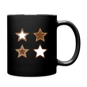 Biscuits étoilés bruns avec glaçage blanc - Mug uni - noir - Droite
