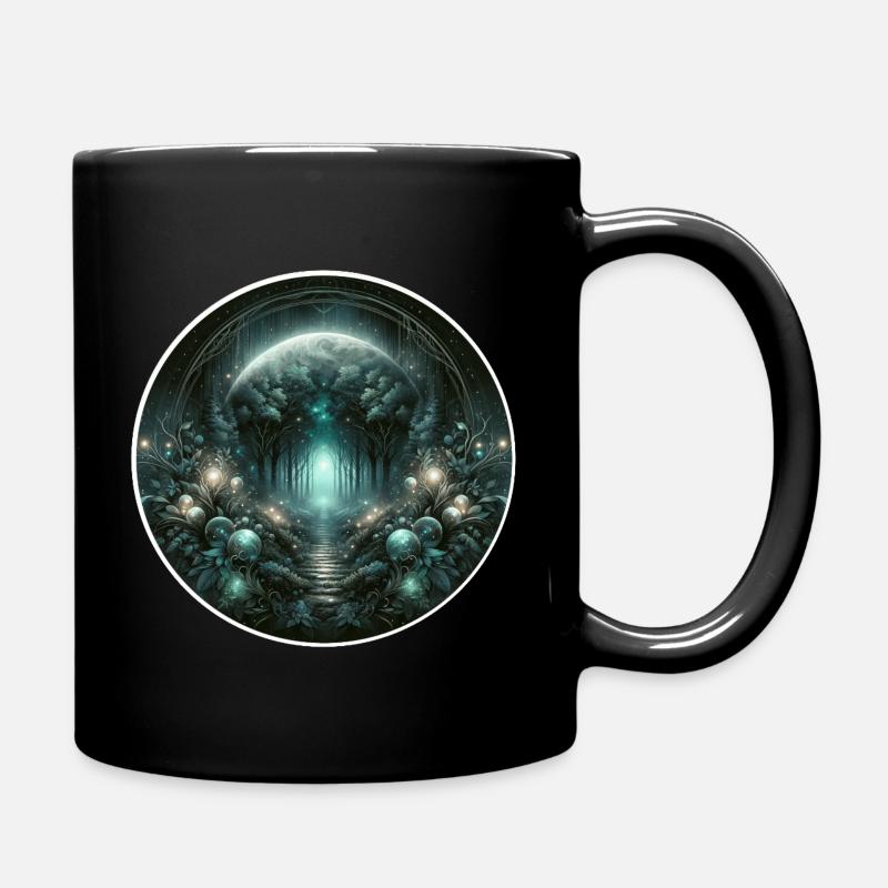 Circular Lunar Forest - Full Colour Mug - black