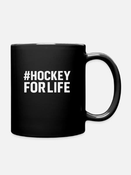 #HOCKEY FOR LIFE WHITE - Full Colour Mug - black