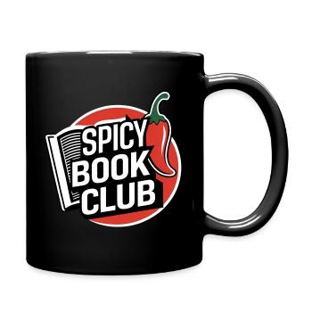 Sticker Emblem Buch & Chili – Spicy Book Club - Tasse einfarbig - Schwarz - Rechts