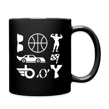 Junge - Tasse einfarbig - Schwarz - Rechts