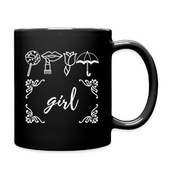 fille - Mug uni - noir - Droite