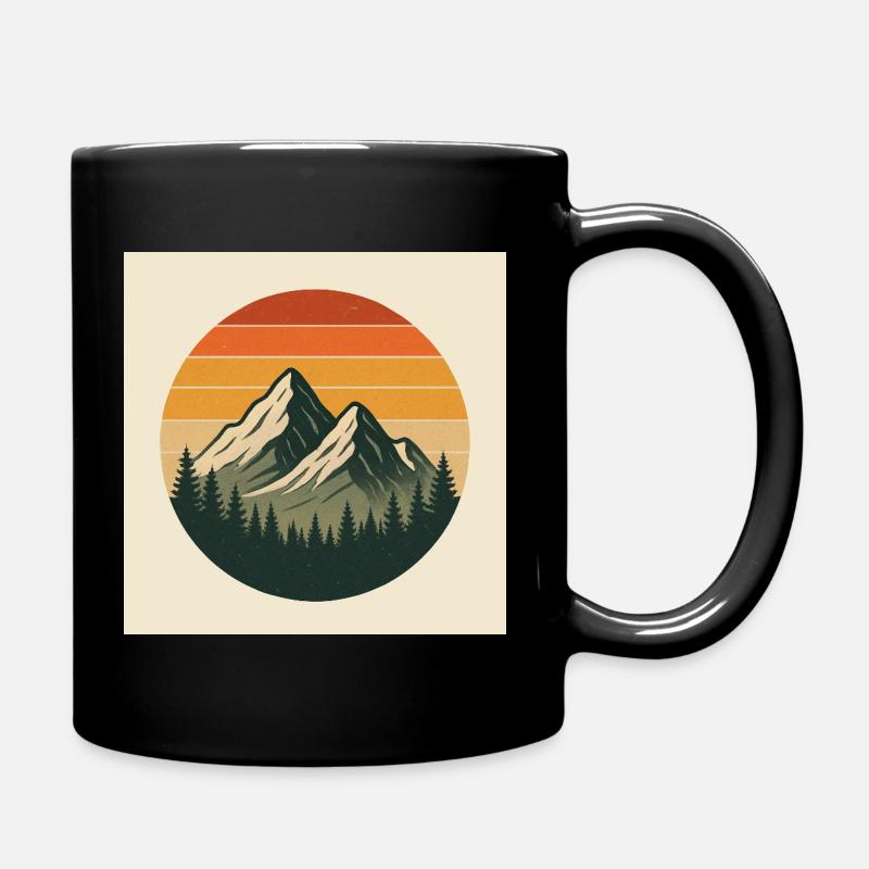 Cercle rétro du sommet du coucher de soleil - Mug uni - noir