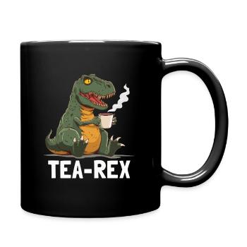 Drôle de T-Rex Dino buvant du thé - Mug uni - noir - Droite
