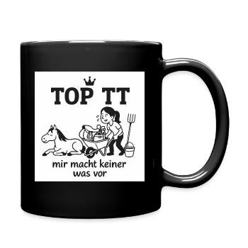 Aide de tournoi, Tournoi d’équitation, Cheval, - Mug uni - noir - Droite